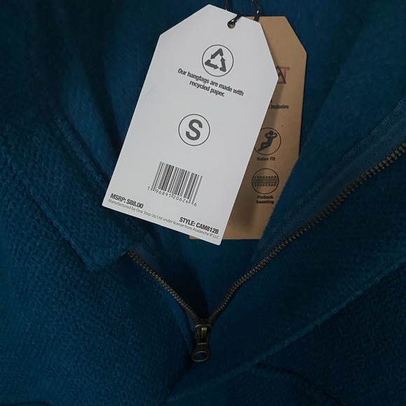 Avalanche Blue 1/4 Zip Textured Fleece Sweatshirt NWT Size S - Picture 5 of 9